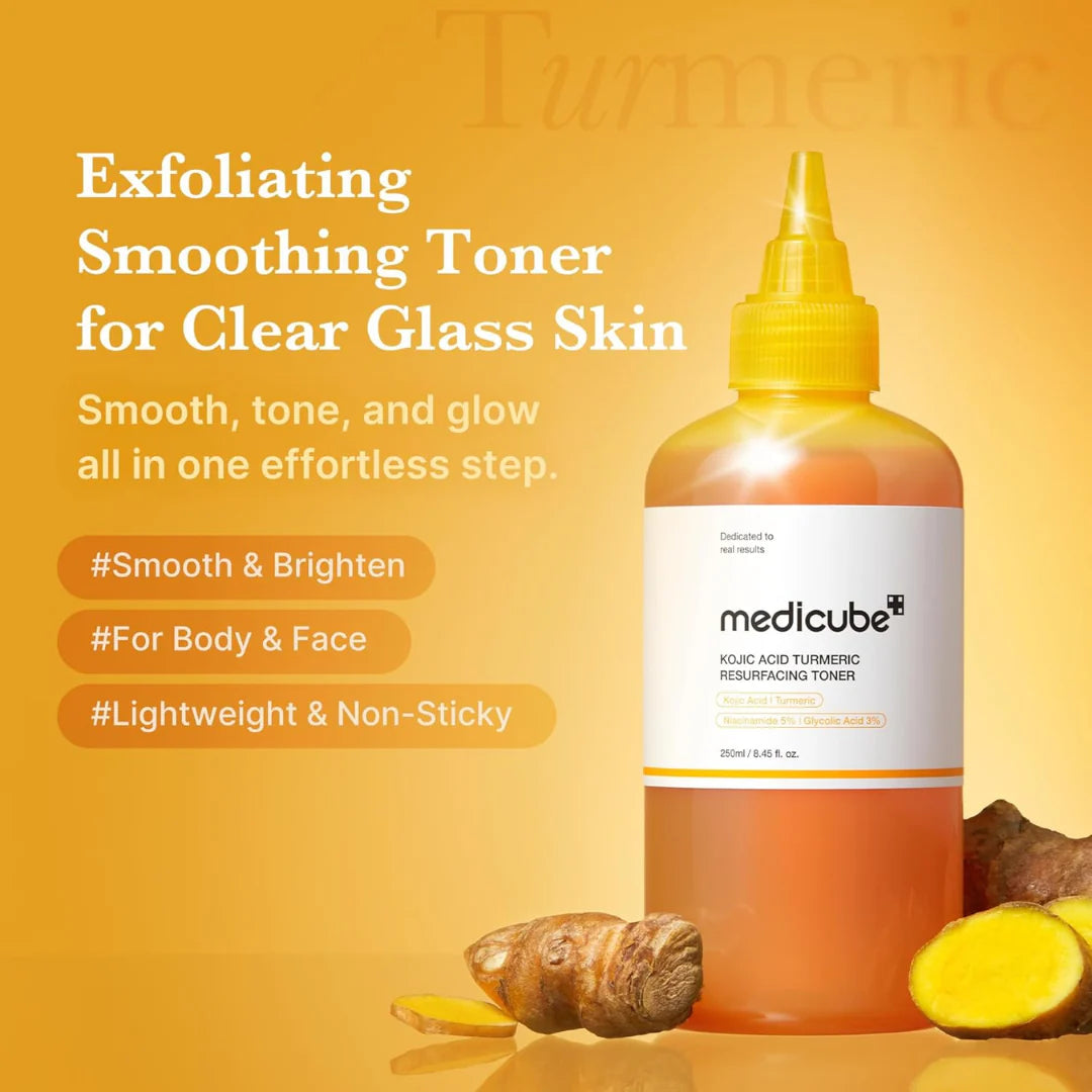 Medicube Kojic Acid Turmeric Resurfacing Toner – Tónico iluminador (250 ml)