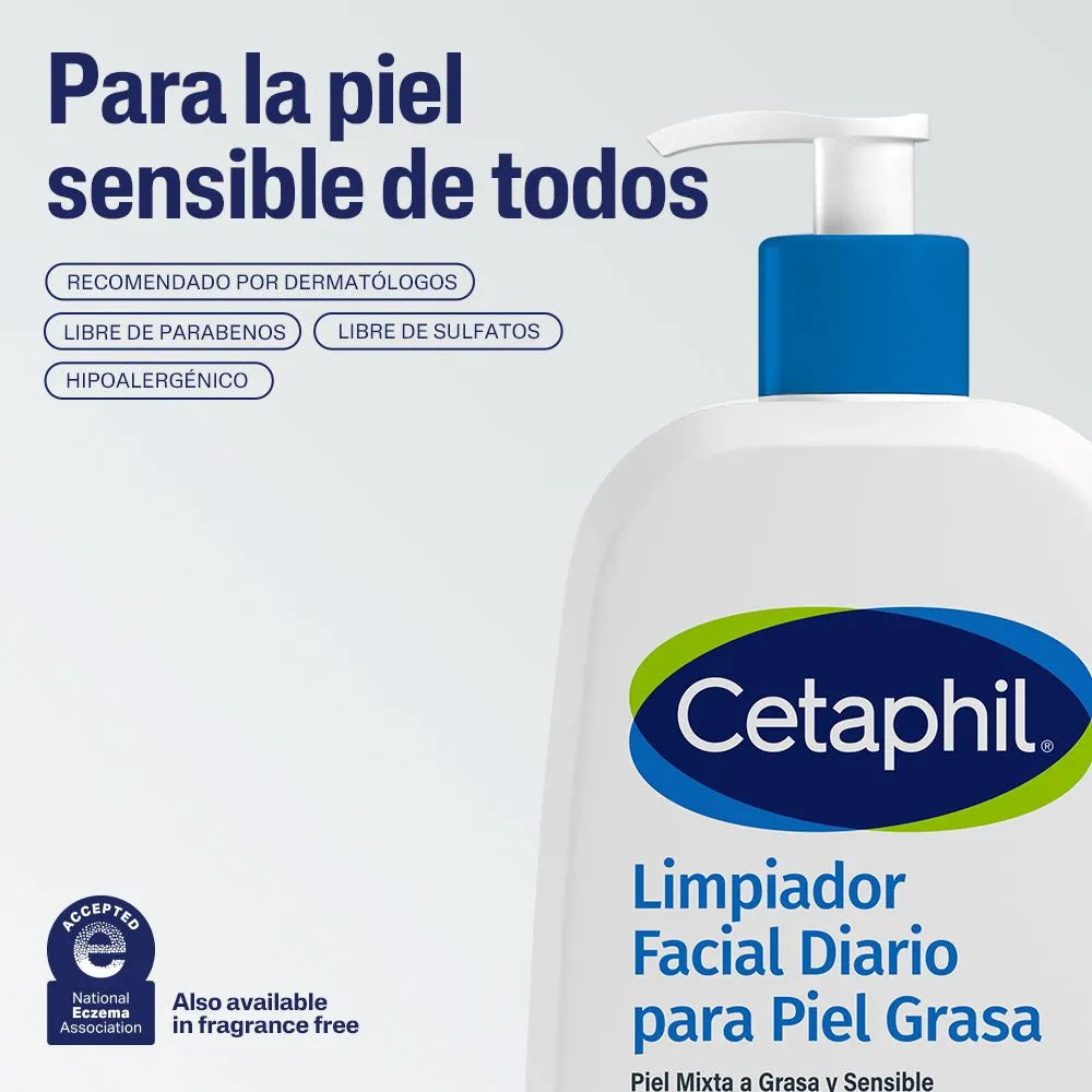 Cetaphil Gel Limpiador Facial Piel Grasa y Mixta (237 ml)