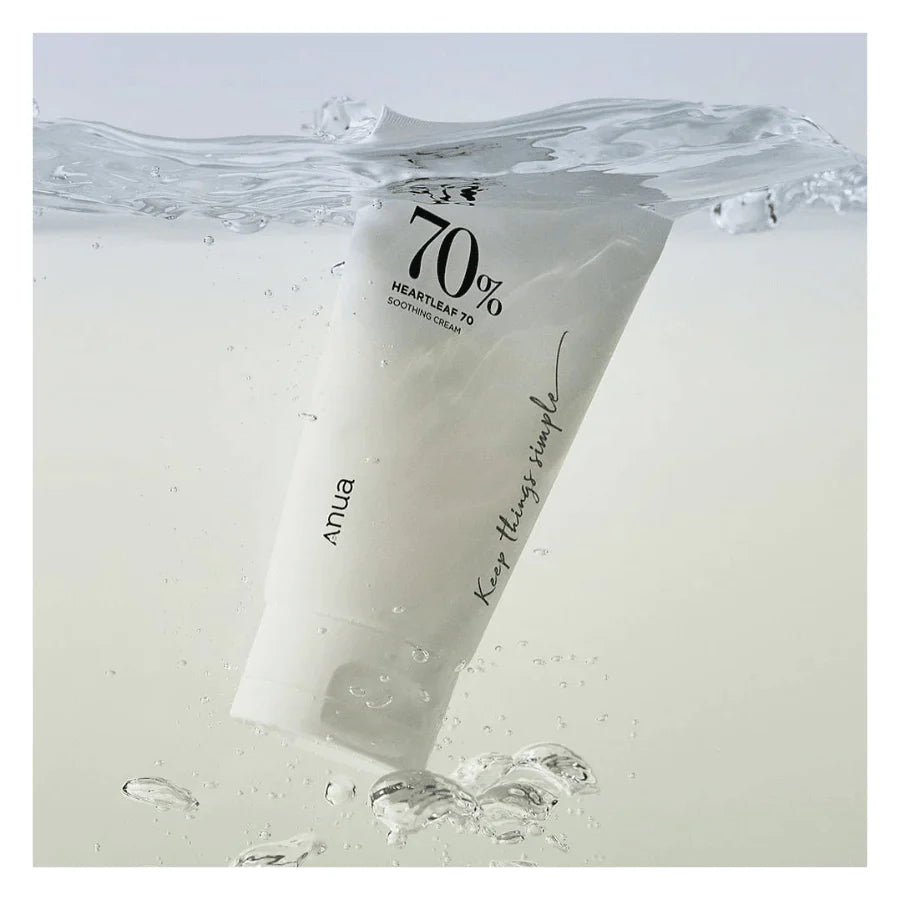 Anua Crema calmante Heartleaf 70% – Hidratación diaria para piel sensible (100 ml)