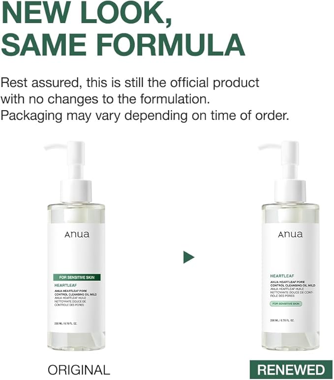 Anua Heartleaf Pore Control Cleansing Oil Mild – Aceite limpiador suave para poros (200 ml)
