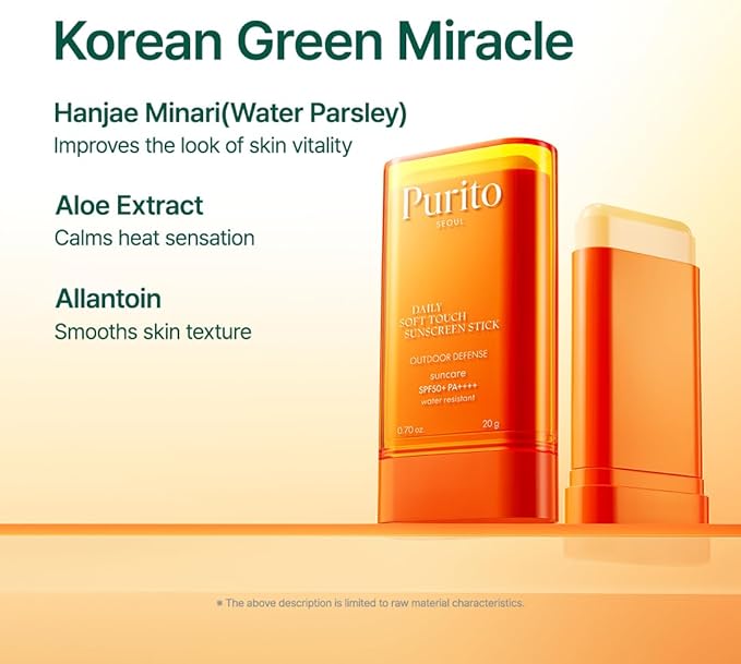 Purito Seoul Daily Soft Touch Sunstick – Protector solar en barra SPF50+ (20 g)