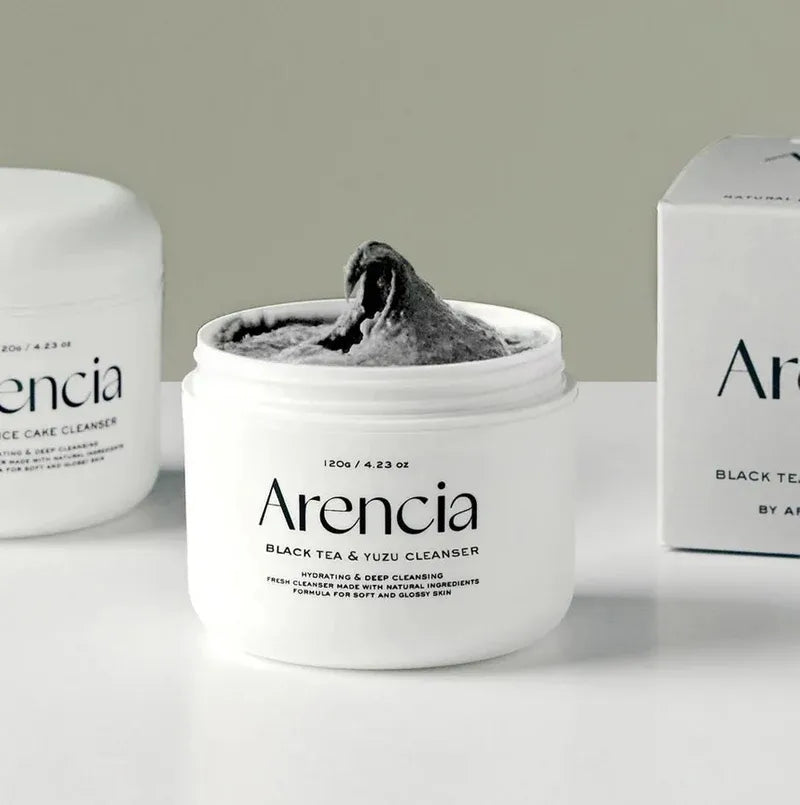 Arencia Black Tea Rice Mochi Cleanser – Limpiador facial antioxidante (120 g)