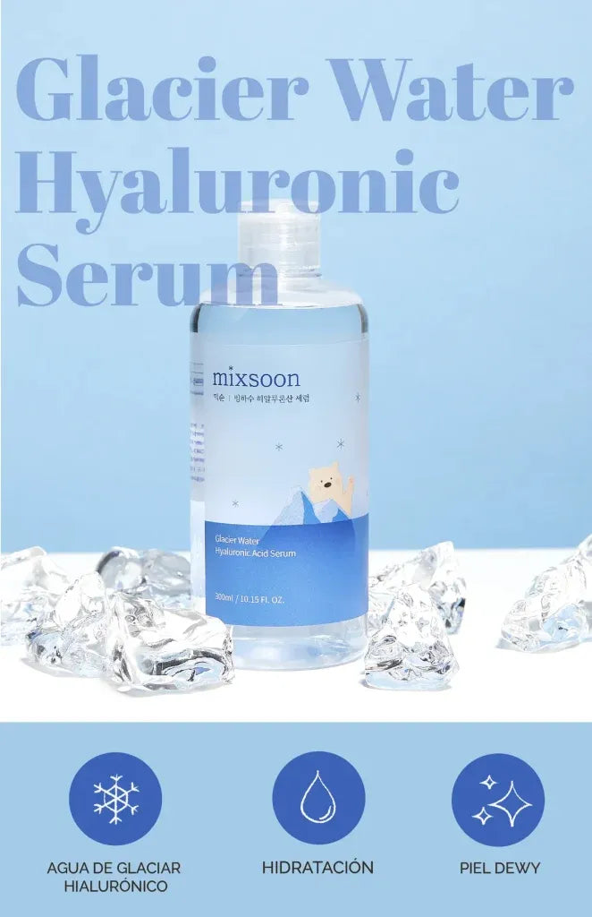 Mixsoon Sérum hidratante Glacier Water – Ácido hialurónico y agua glaciar (300 ml)