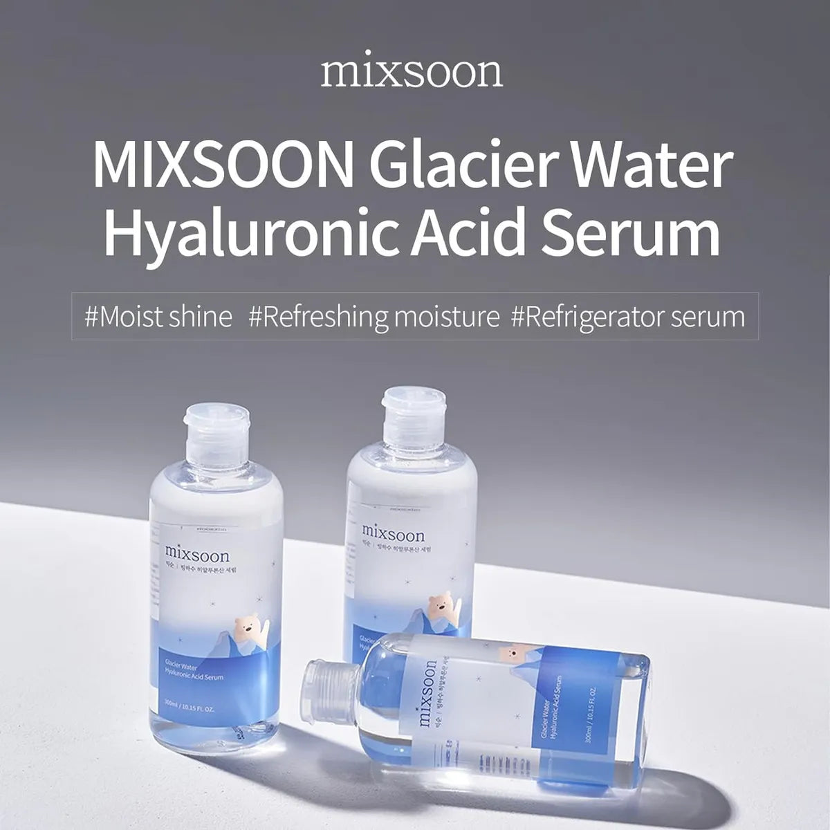 Mixsoon Sérum hidratante Glacier Water – Ácido hialurónico y agua glaciar (300 ml)
