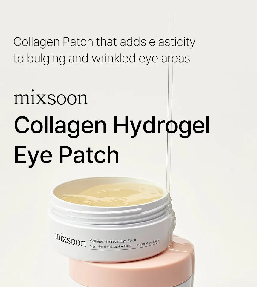 Mixsoon Collagen Hydrogel Eye Patch – Parches reafirmantes para contorno de ojos (60 pz)