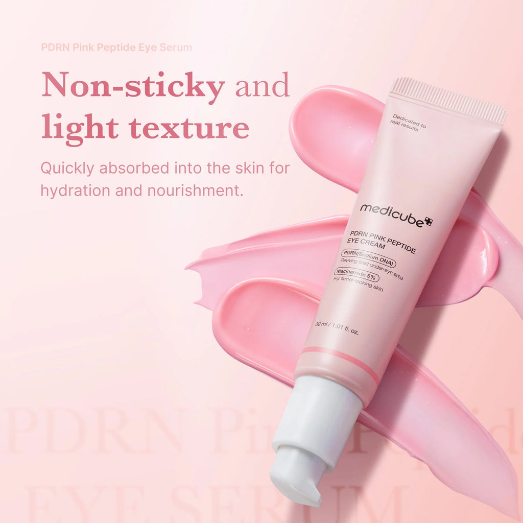Medicube PDRN Pink Peptide Eye Cream – Contorno reafirmante con péptidos (30 ml)