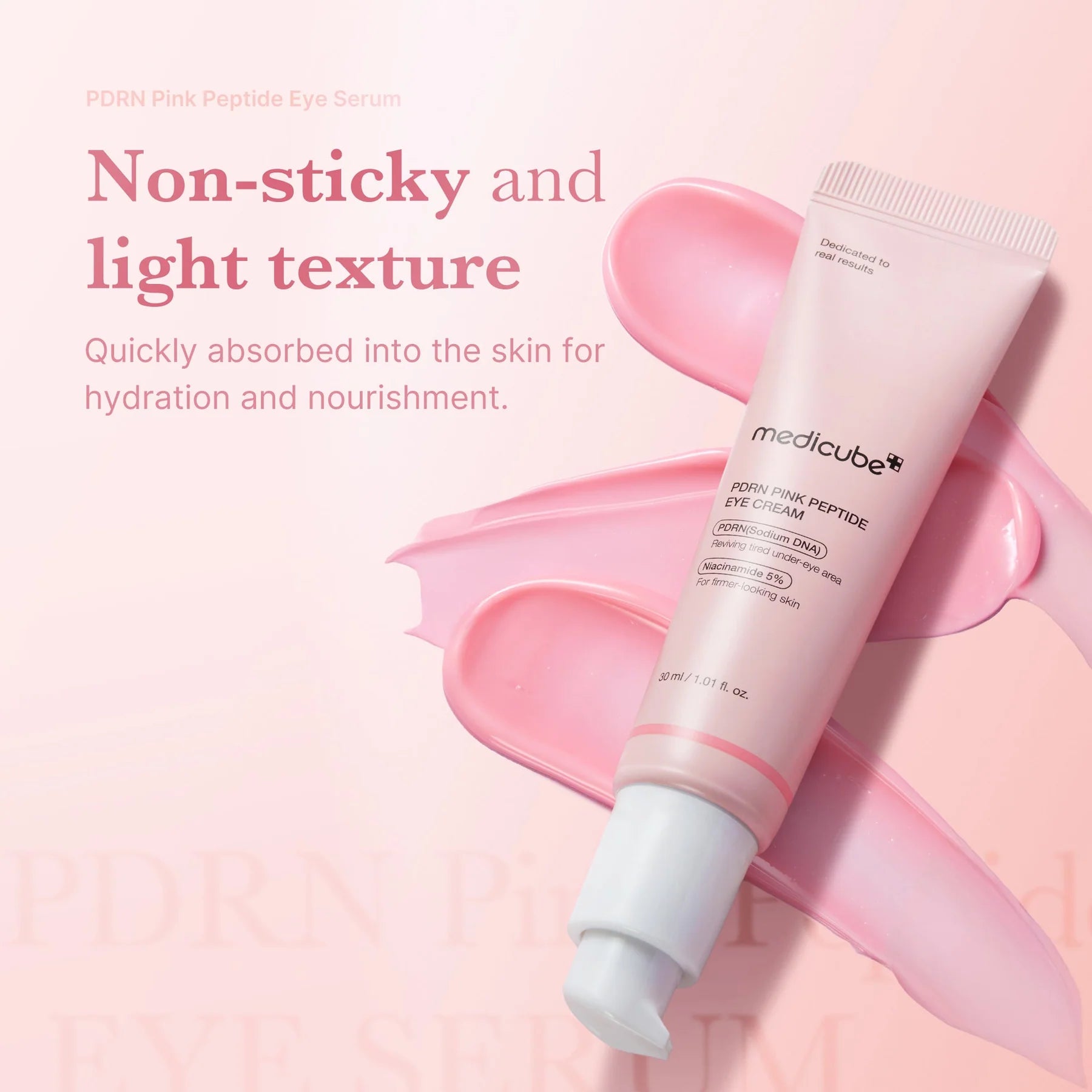 Medicube PDRN Pink Peptide Eye Cream – Contorno reafirmante con péptidos (30 ml)
