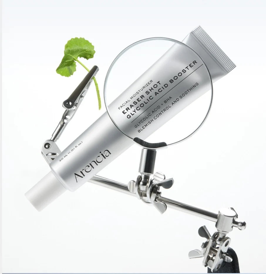 Arencia Eraser Shot Glycolic Acid Booster – Sérum exfoliante con ácido glicólico y complejo AHA/BHA (30 ml)
