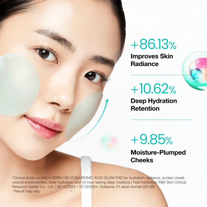 Anua PDRN Hyaluronic Glow Pad – Pads iluminadores con PDRN y ácido hialurónico (60 discos)