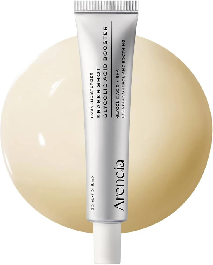 Arencia Eraser Shot Glycolic Acid Booster – Sérum exfoliante con ácido glicólico y complejo AHA/BHA (30 ml)