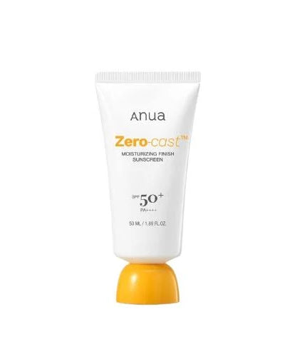 Anua Zero-Cast Moisturizing Finish Sunscreen – Protector solar hidratante de acabado natural (50 ml)