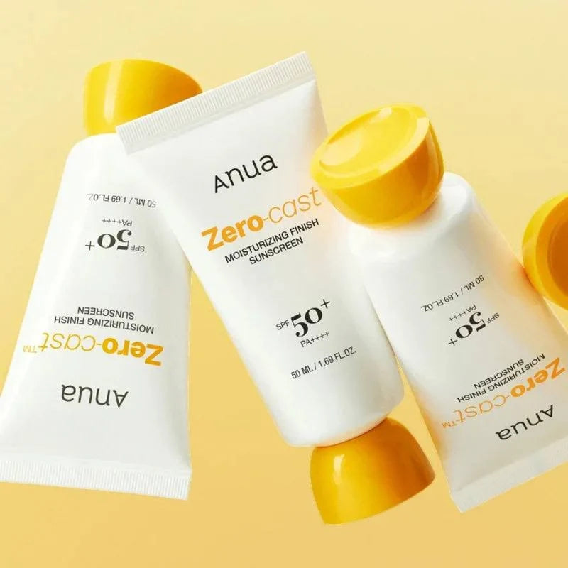 Anua Zero-Cast Moisturizing Finish Sunscreen – Protector solar hidratante de acabado natural (50 ml)