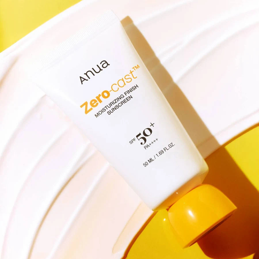 Anua Zero-Cast Moisturizing Finish Sunscreen – Protector solar hidratante de acabado natural (50 ml)